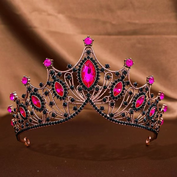Elegant Pink and Black Tiara